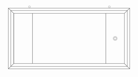 Znak EC001 Ramka biała podwieszana poziomo, 400x200 mm, VL - profil PCV biały