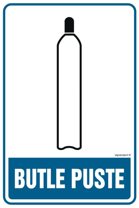 Znak JD004 Butle puste, 300x450 mm, PN - Płyta 1 mm