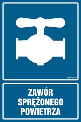 Znak JD041 Zawór sprężonego powietrza, 150x225 mm, PN - Płyta 1 mm