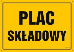 Tablica OA126 Plac składowy, 350x250 mm, BN - Płyta żółta 0,6mm