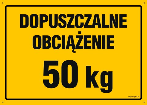 Tablica OA148 Dopuszczalne obciążenie 50 kg, 350x250 mm, BN - Płyta żółta 0,6mm