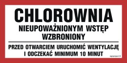 Tablica OA165 Chlorownia ..., 200x100 mm, PN - Płyta 1 mm