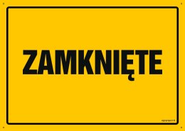 Naklejka OA142 Zamknięte, 300x215 mm, FN - Folia samoprzylepna