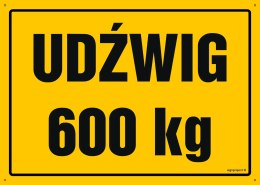 Tablica OA161 Udźwig 600 kg, 800x570 mm, BN - Płyta żółta 0,6mm