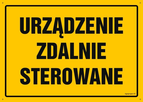 Tablica OA182 Urządzenie zdalnie sterowane, 300x215 mm, BN - Płyta żółta 0,6mm