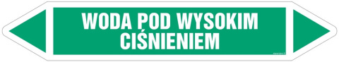 Znak JF497 WODA POD WYSOKIM CIŚNIENIEM - arkusz 2 naklejek, 563x100 mm, FN - Folia samoprzylepna