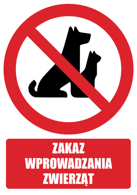 Znak FI002 Zakaz wprowadzania zwierząt, 100x150 mm, PS - Płyta 1 mm fotoluminescencyjna