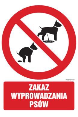 Znak GC073 Zakaz wyprowadzania psów, 200x300 mm, TS - Płyta TD fotoluminescencyjna