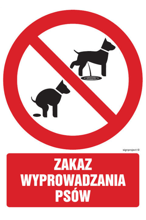 Znak GC073 Zakaz wyprowadzania psów, 250x375 mm, FN - Folia samoprzylepna